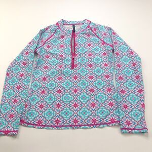 Aqua Et Sol Small RashGuard Pullover Cover Up 1/2 Zip Medallion Print Swim Shirt